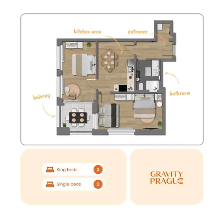 Bright 2br - 4th Floor, Balcony, Free Parking By Gravity 아파트 *